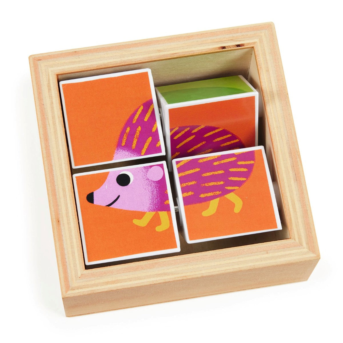 Djeco Vändpussel i trä med klossar