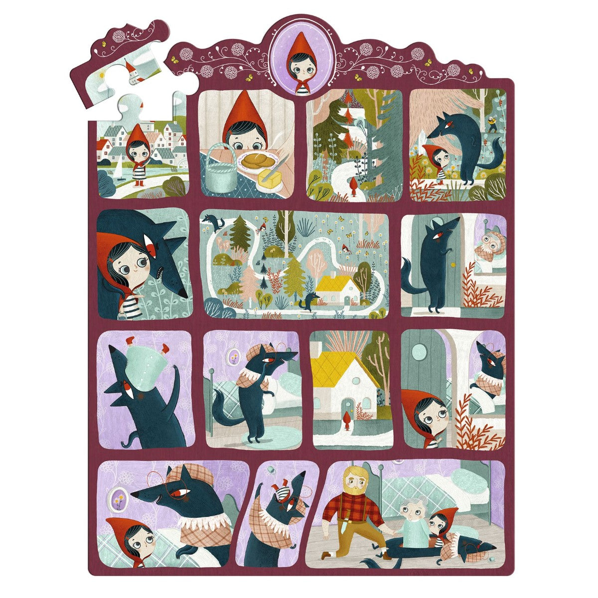 Djeco pussel, Story puzzle, Rödluvan - 35 bitar