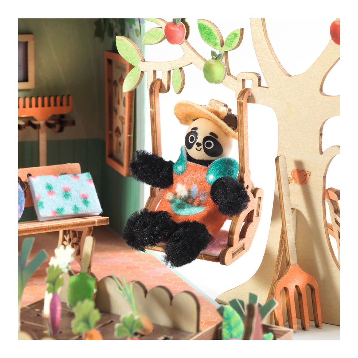 Djeco Mi House, Miniature univers i kuffert - Olive