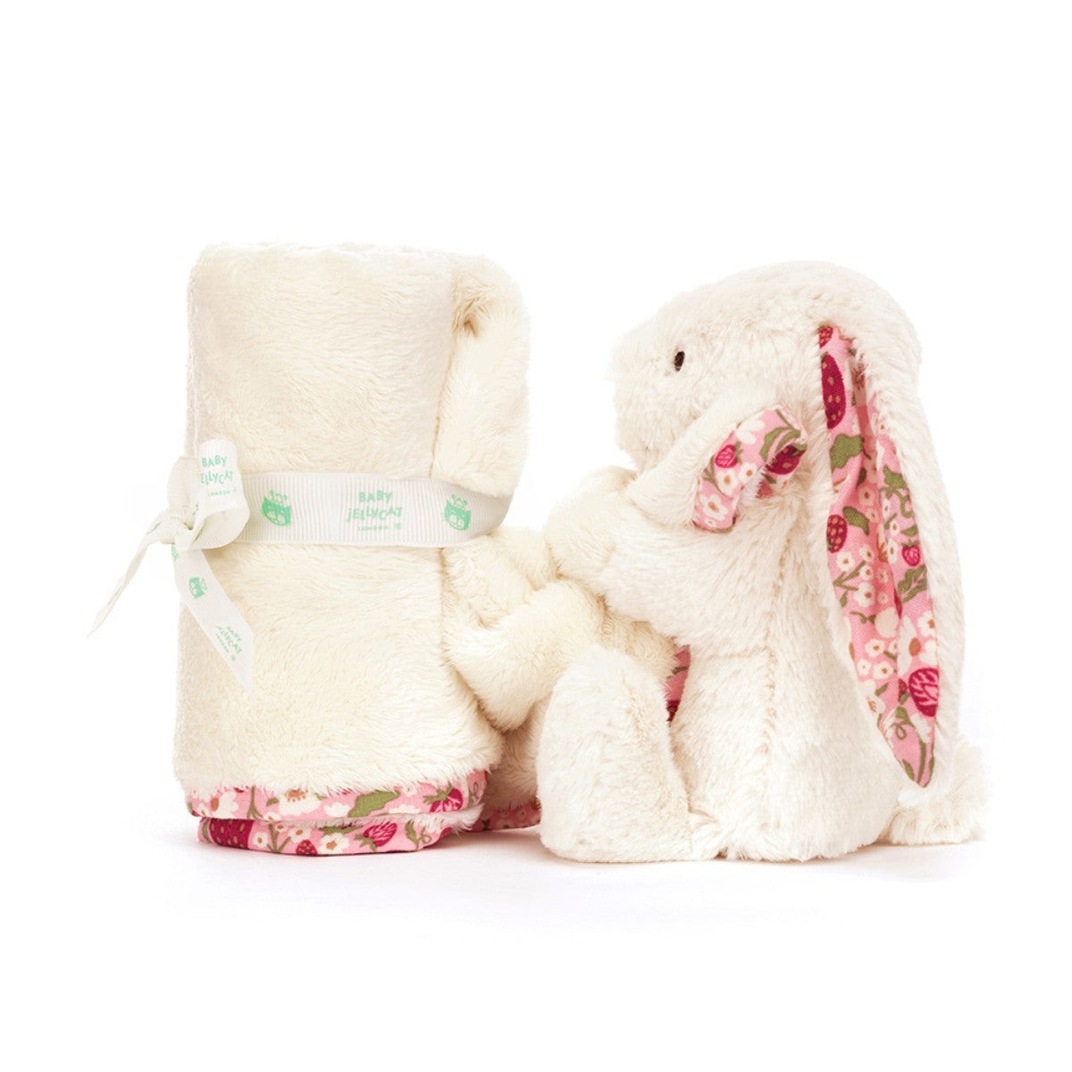 Baby Jellycat nalle, Bashful snuttefilt - Mimi Strawberry