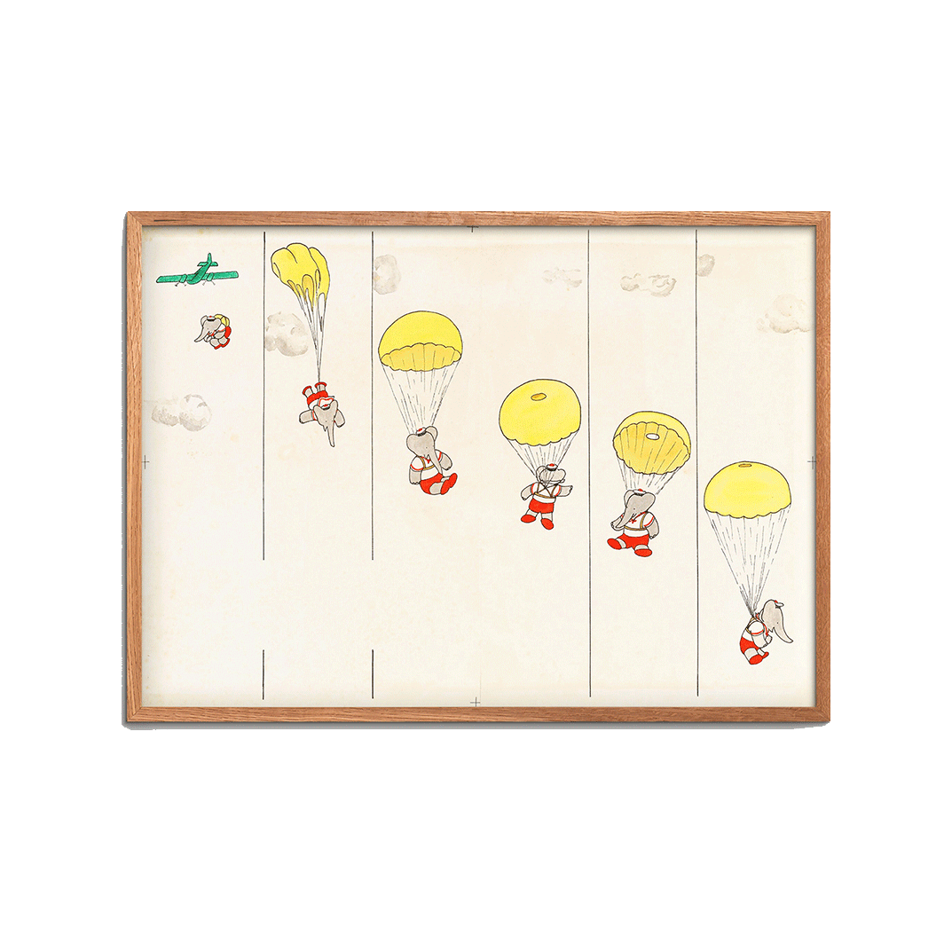 Babar Parachute-affisch av Jean de Brunhoff, flera storlekar