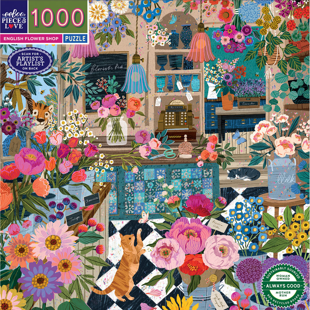 eeBoo Pussel 1000 bitar, English Flower Shop