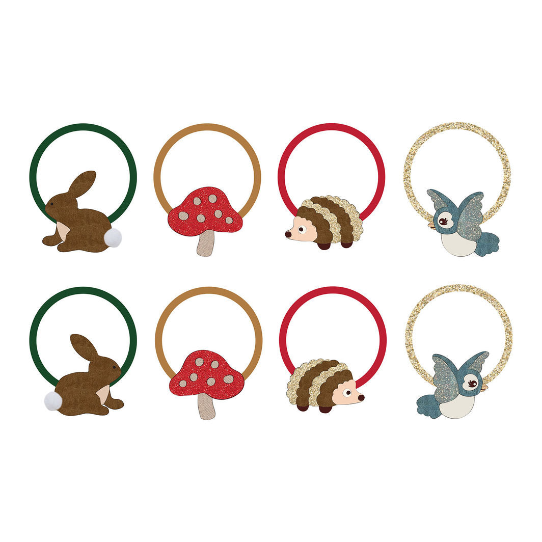 Mimi & Lula 8 Hårelastikker - Mini Woodland Pals