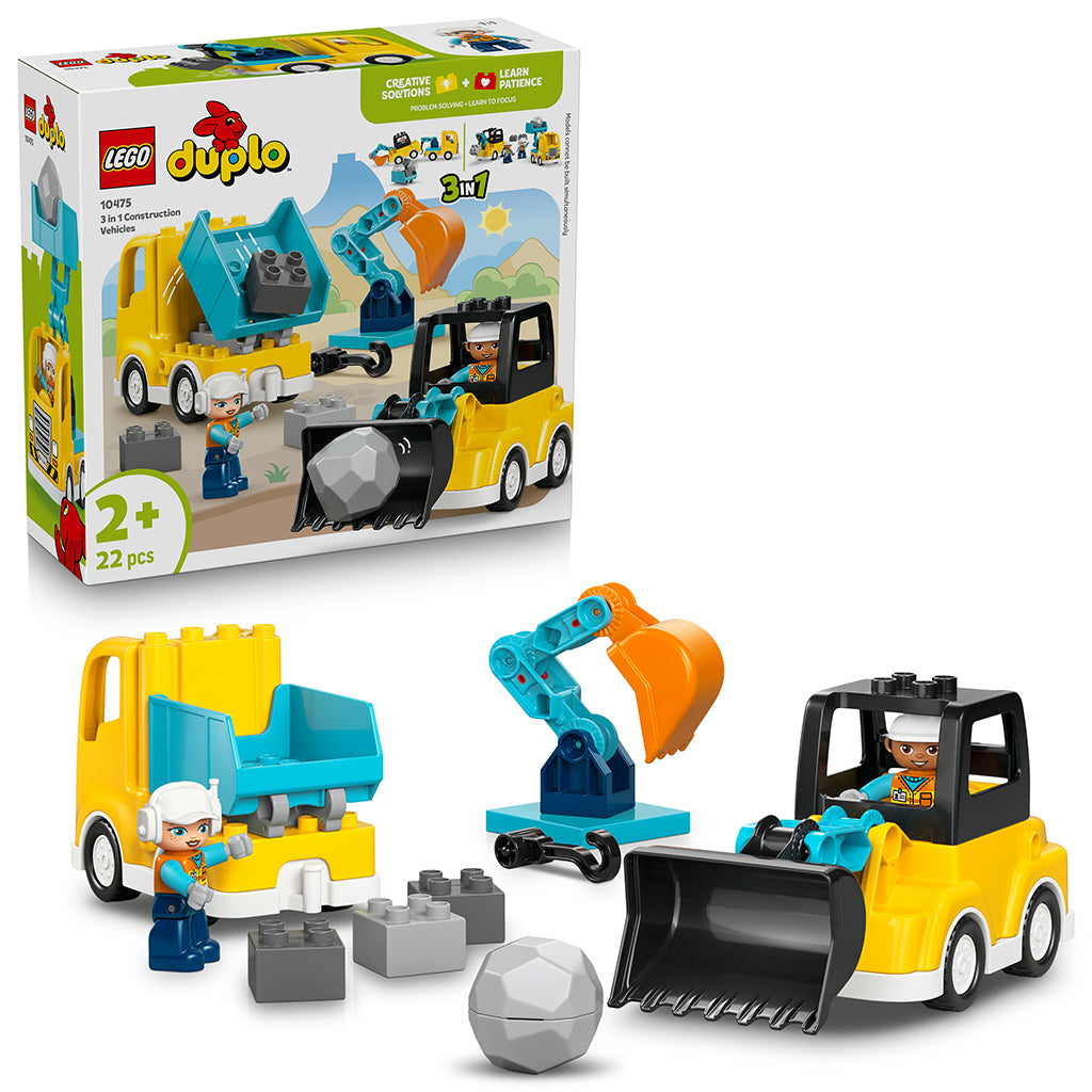 LEGO® DUPLO®, 3-i-1 Entreprenadmaskiner