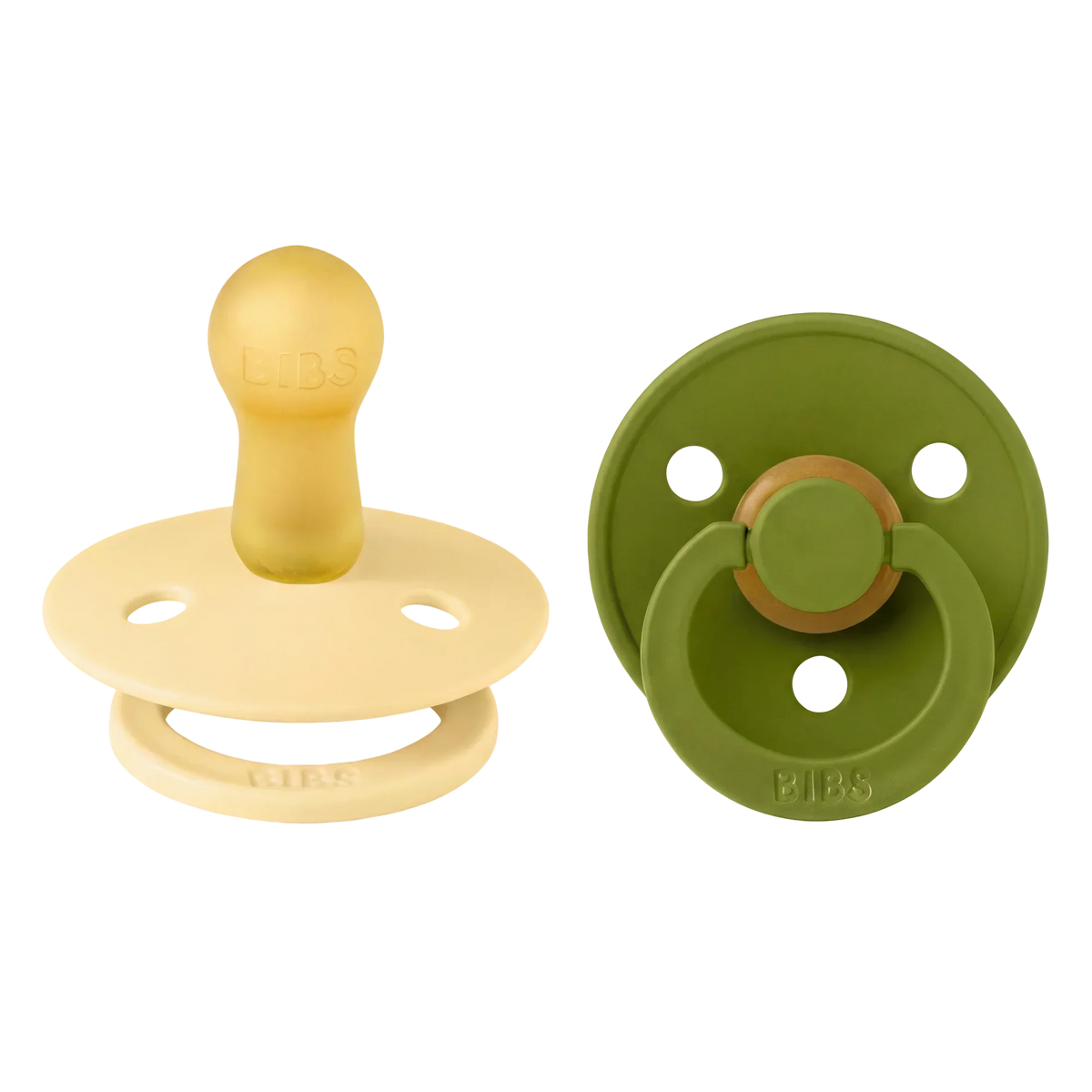 Bibs nappar i naturgummi, stl. 2, 2-pack – Pale butter/Wasabi