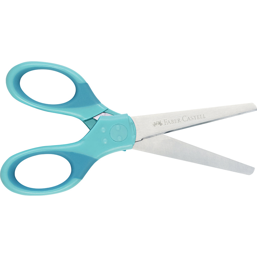 Faber-Castell børnesaks m. til højre og ventre hånd inkl. etui - turkos