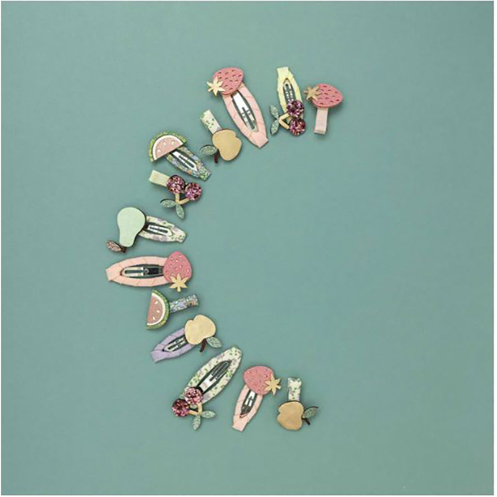 Mimi & Lula 5 hårspännen, Fruit salad mini klickspännen