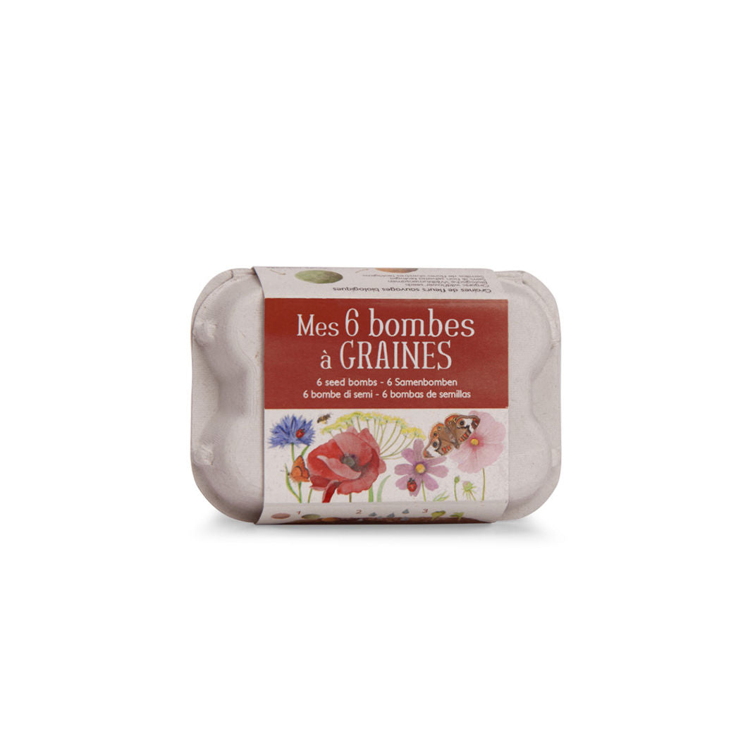 Moulin Roty, Set med 6 frökulor - Vilda blommor