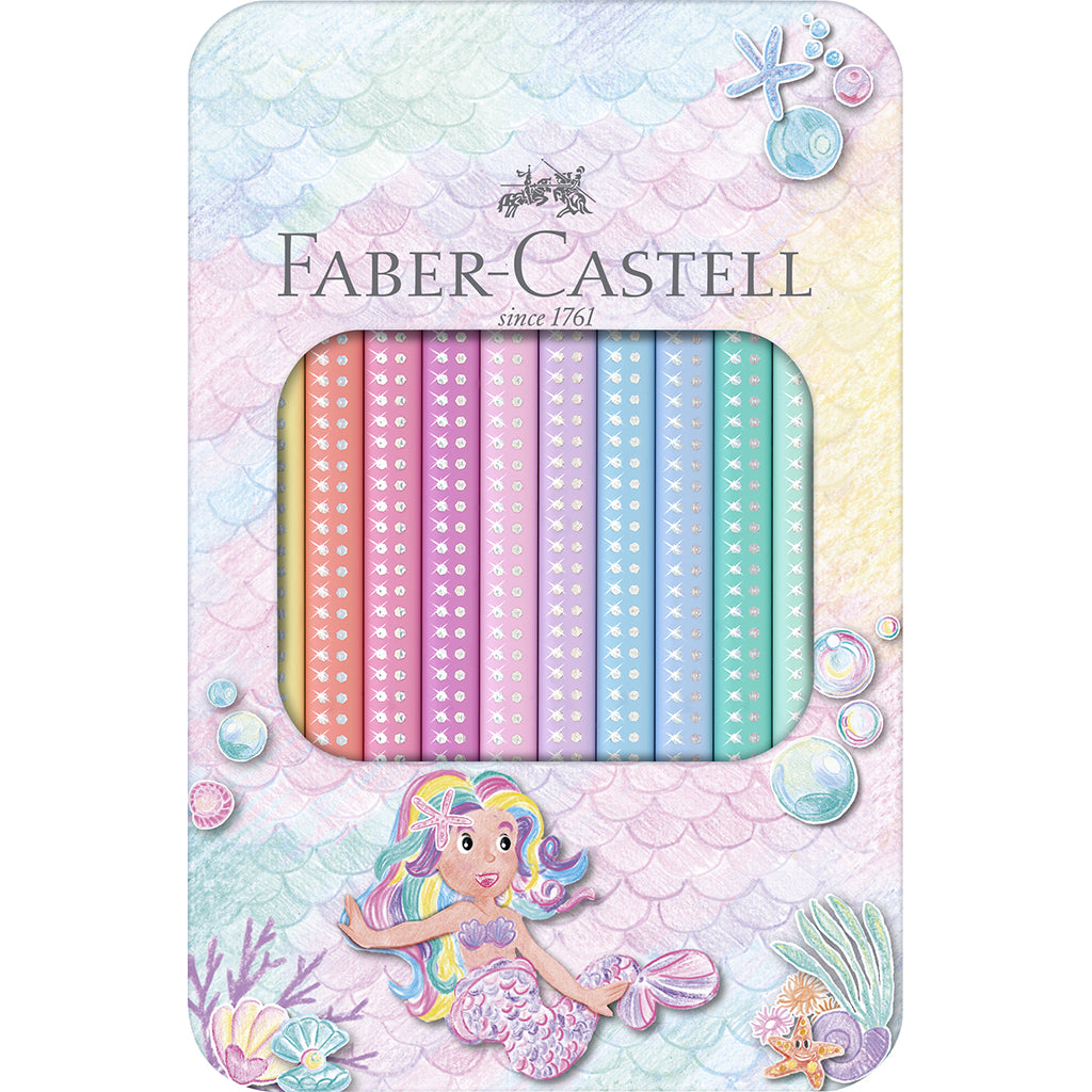 Faber-Castell, Jumbo färgpennor, 10 st pastell i plåtask