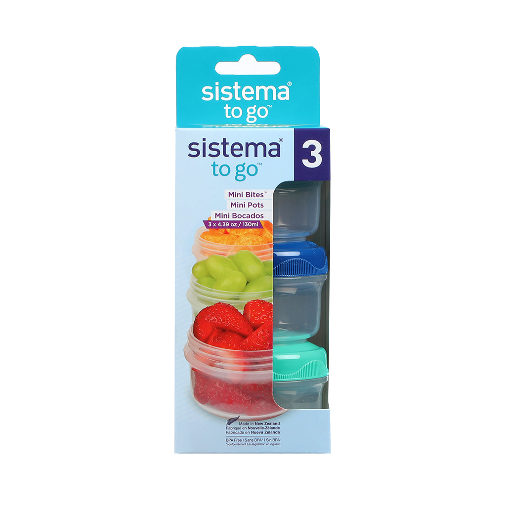 Sistema Mini Bites To Go, snacklådor, 3-pack - 130 ml