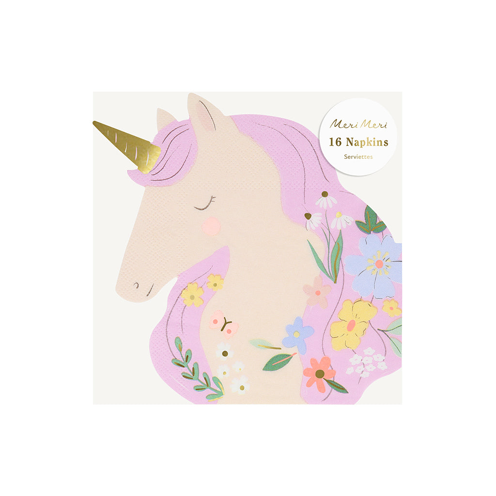 Meri Meri servetter, Meadow unicorns - 16 st.