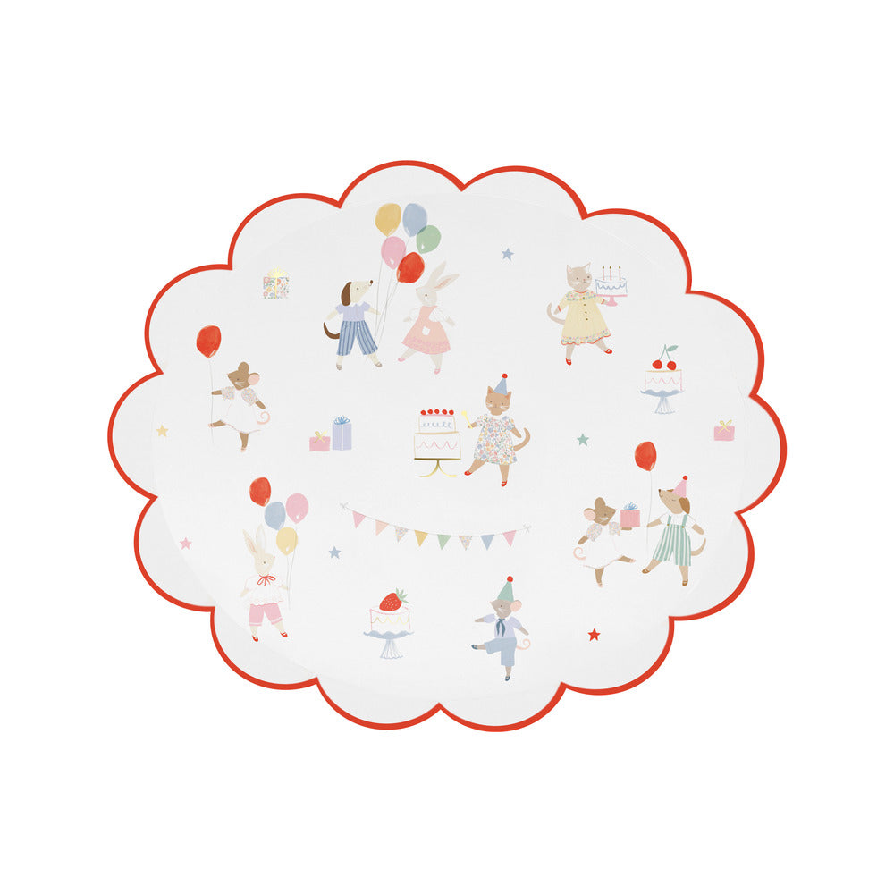 Meri Meri papptallrikar, Str. S, Djurvänner – 8 st