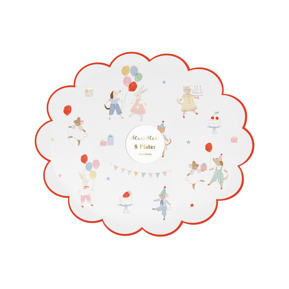 Meri Meri papptallrikar, Str. S, Djurvänner – 8 st