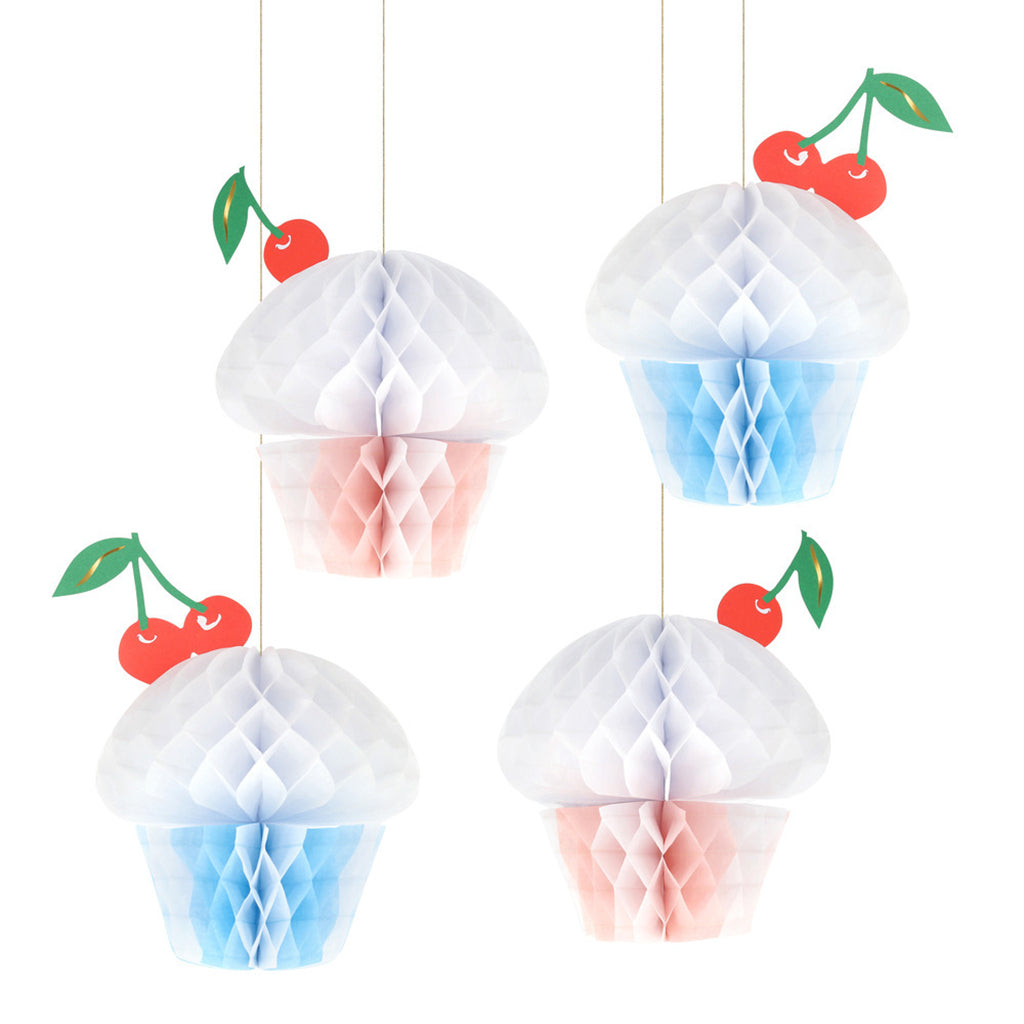 Meri Meri Honeycomb Cupcake Decorations, 4 st