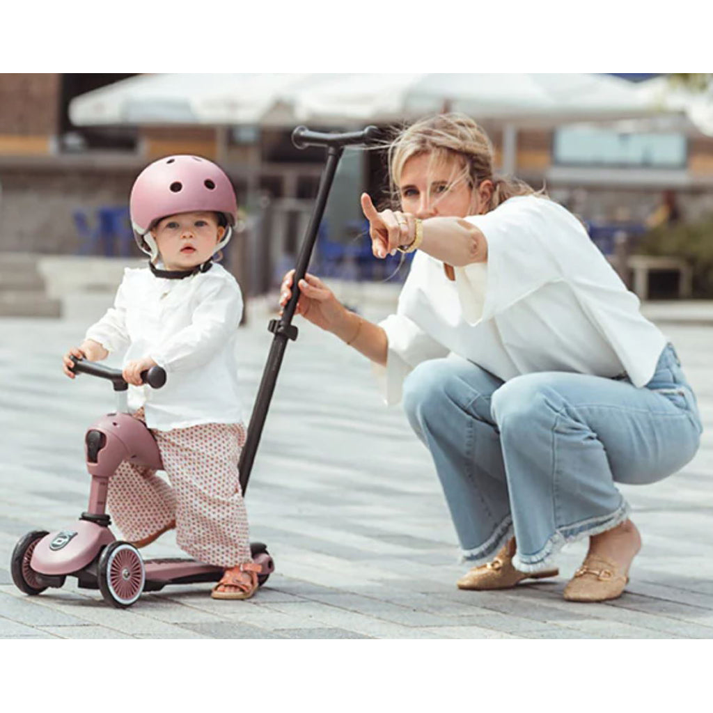 Scoot and Ride, Highway Kick 1, Push & Go sparkcykel med skjutstång - Ash