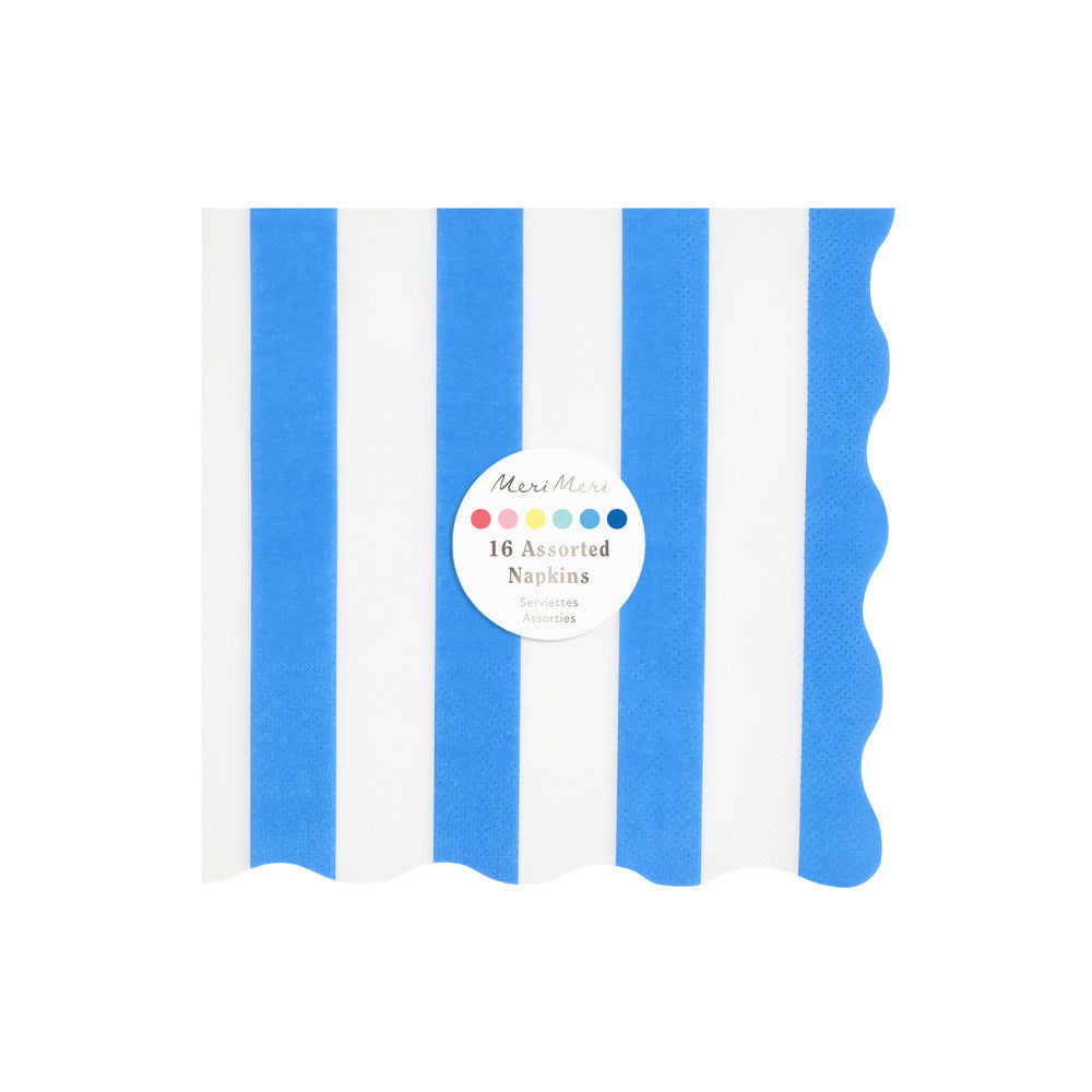 Meri Meri servetter, Beach Striped str. L - 16 st.