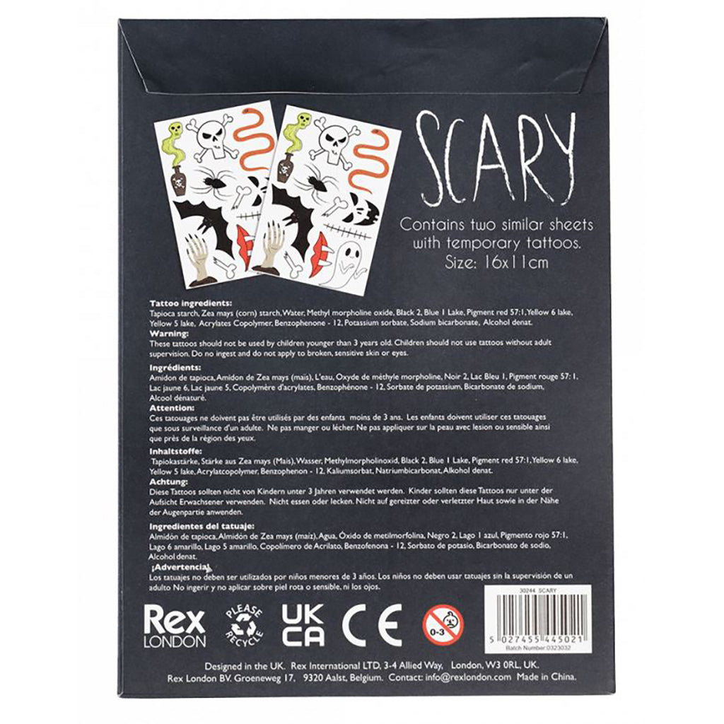 Rex London Halloween-tatueringar, Scary