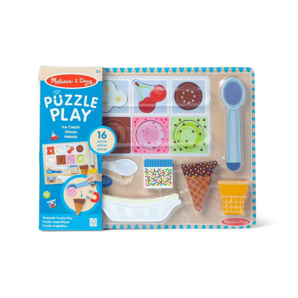 Melissa & Doug 2-i-1 lekset, Magnetiskt pussel och leksaksmat - Ice cream