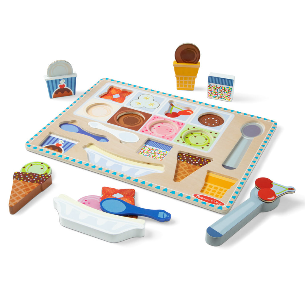 Melissa & Doug 2-i-1 lekset, Magnetiskt pussel och leksaksmat - Ice cream