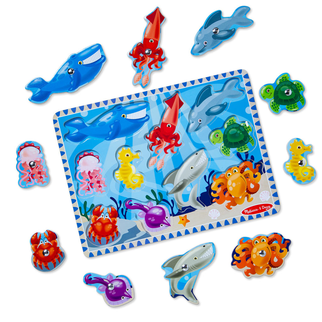 Melissa & Doug Magnetisk träpussel med fiskespö, 10 bitar