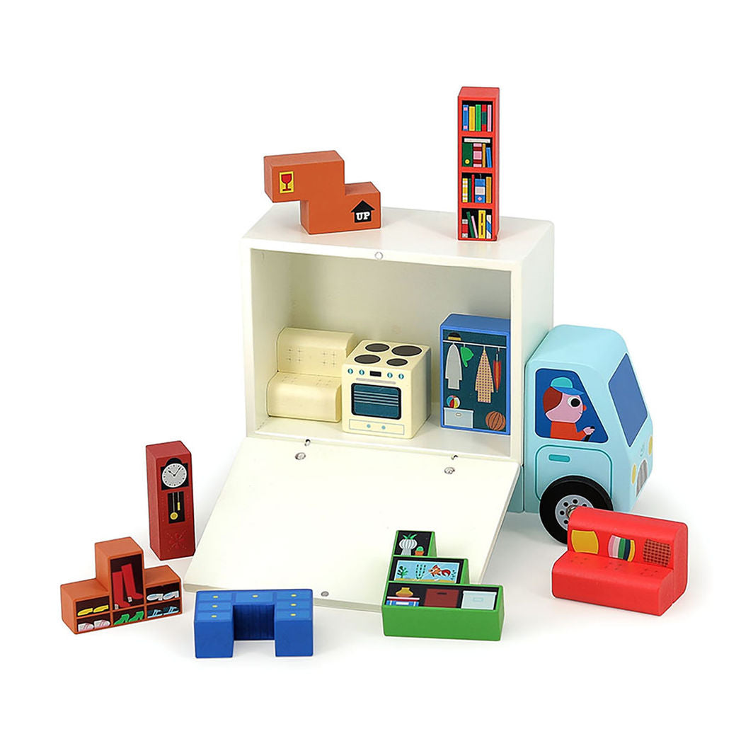 Vilac - Logikspel 19 delar - Flyttvagn