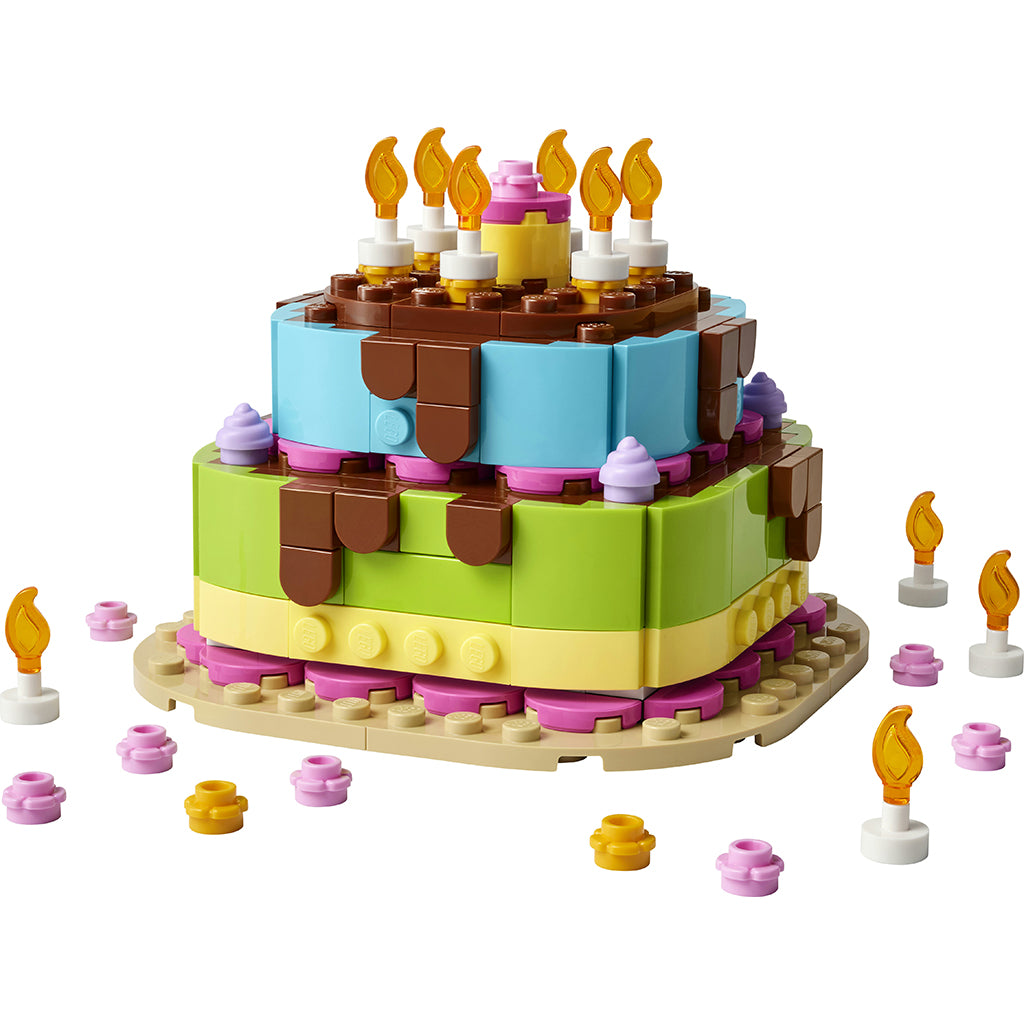 LEGO® Födelsedagstårta med dekorationer, roligt presentset, bordsdekoration 40815