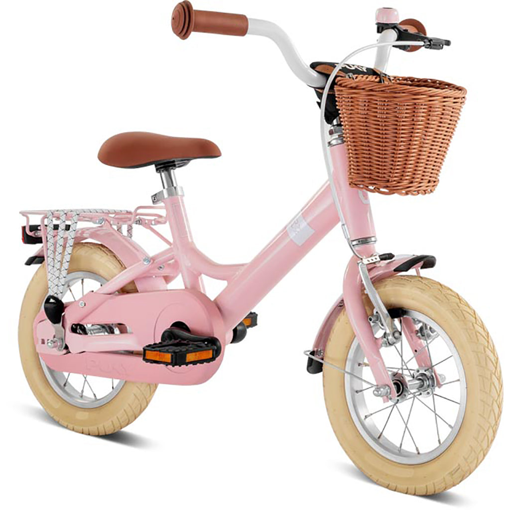 Puky Youke Classic cykel med handbroms och cykelkorg, 12" - Retro rose - Från 3 år