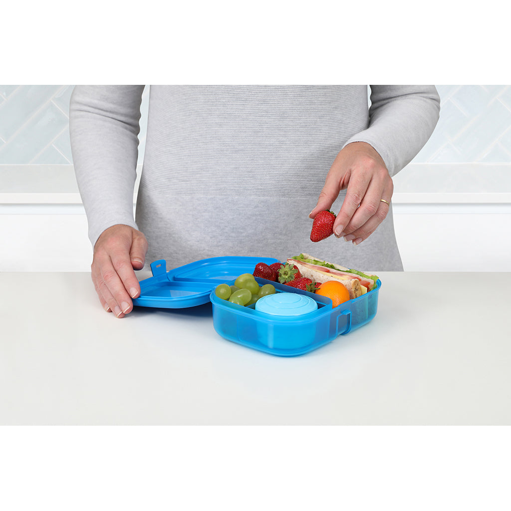 Sistema Ribbon lunchlåda med avtagbart fack, 1.1L - Blå