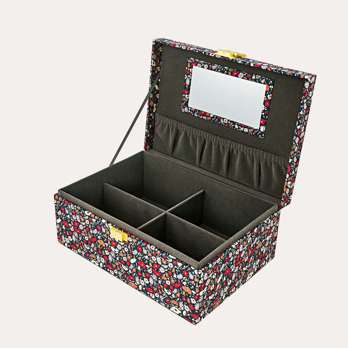 Bon Dep smyckeskrin med Liberty-mönster, Square - Petal & Daisy