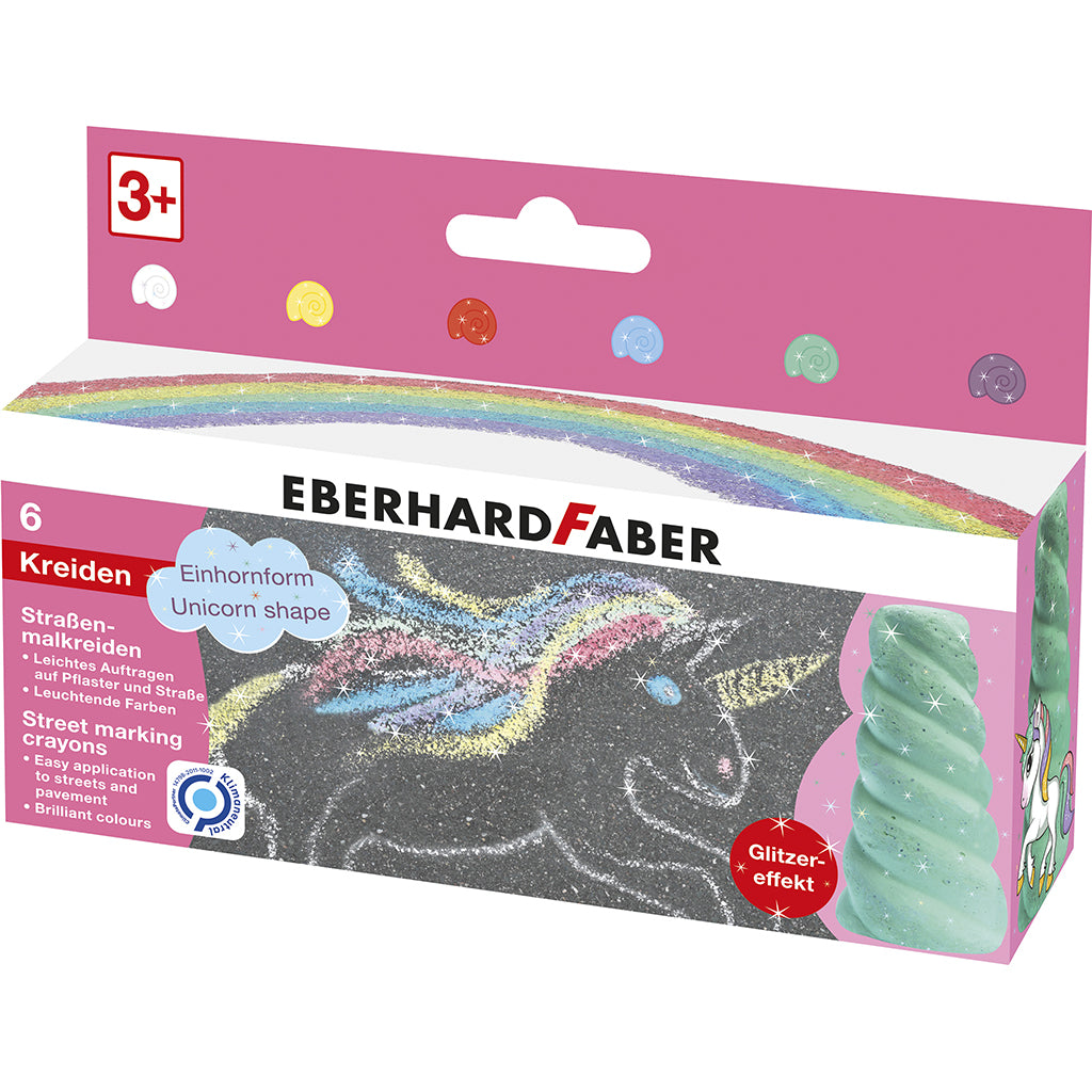 Faber-Castell, EFA gatukritor, 6 st - Unicorn glitter