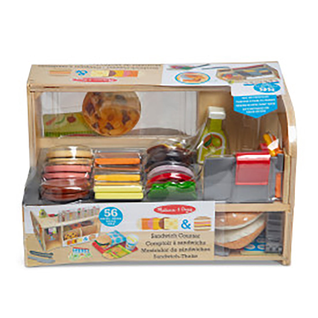 Melissa & Doug träleksaksmat, Sandwichbar - 56 delar