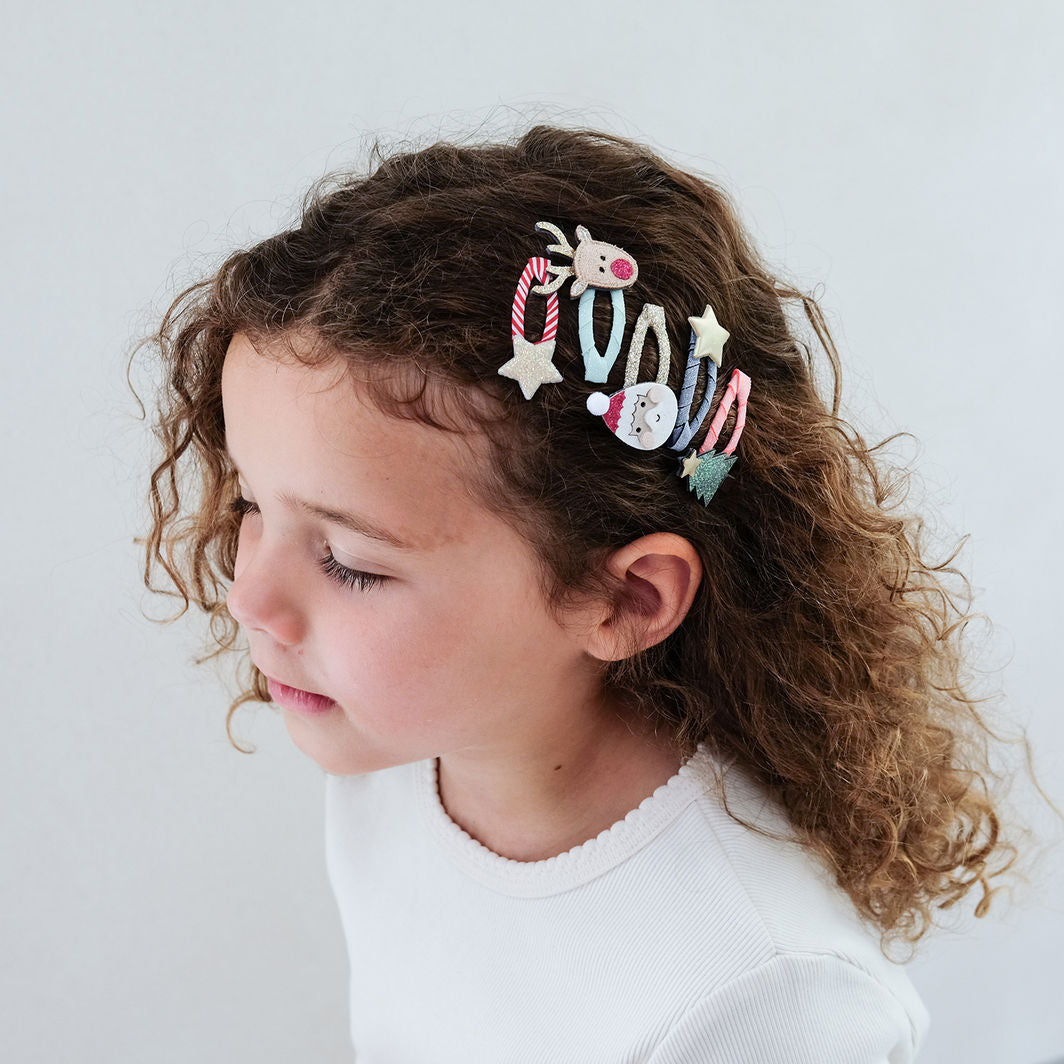 Mimi & Lula - 5 hårspännen - Mini Santa Christmas