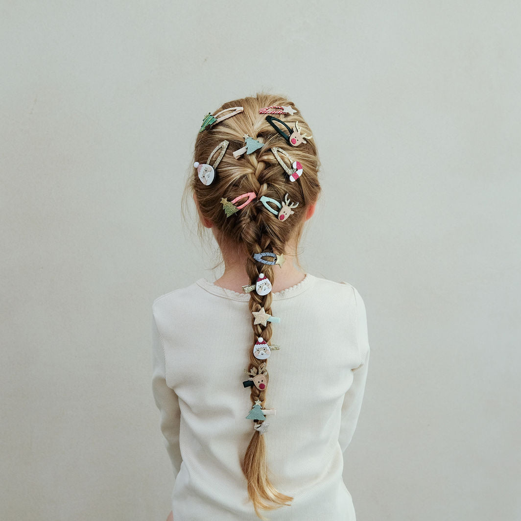 Mimi & Lula - 5 hårspännen - Mini Santa Christmas