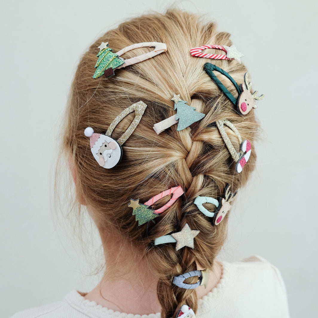 Mimi & Lula - 5 hårspännen - Mini Santa Christmas