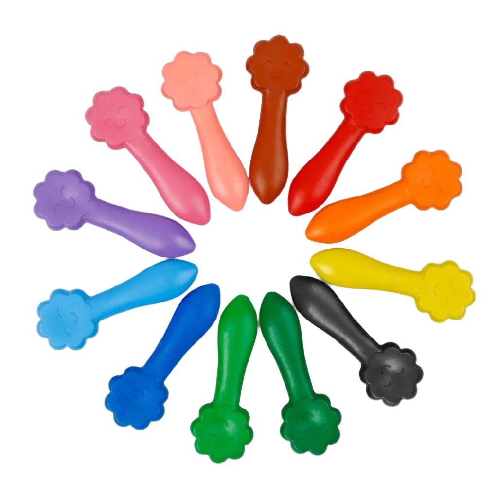 Haku Yoka, 12 färgkritor - leende ansikten