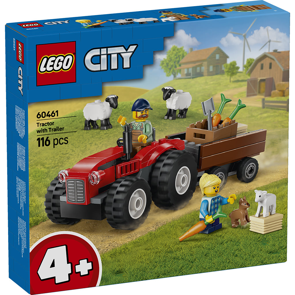 LEGO® City Great Vehicles, Röd traktor med släp och får