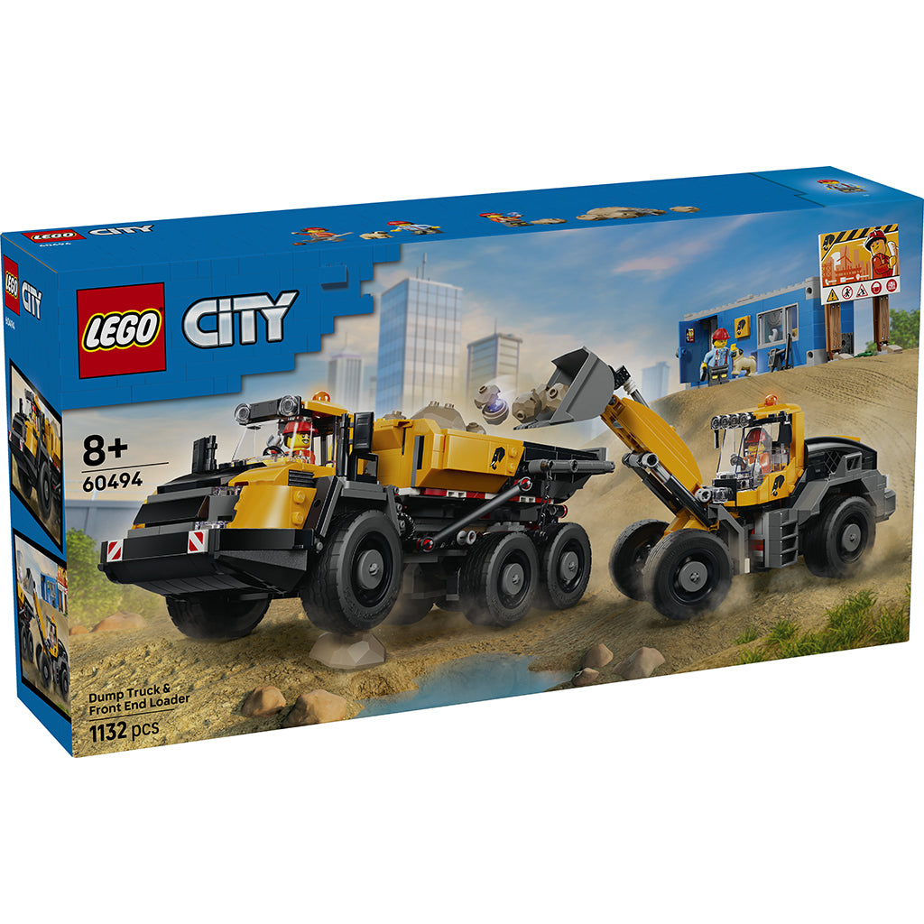 LEGO® City Frontlastare och lastbil med tippflak – Byggsats 60494