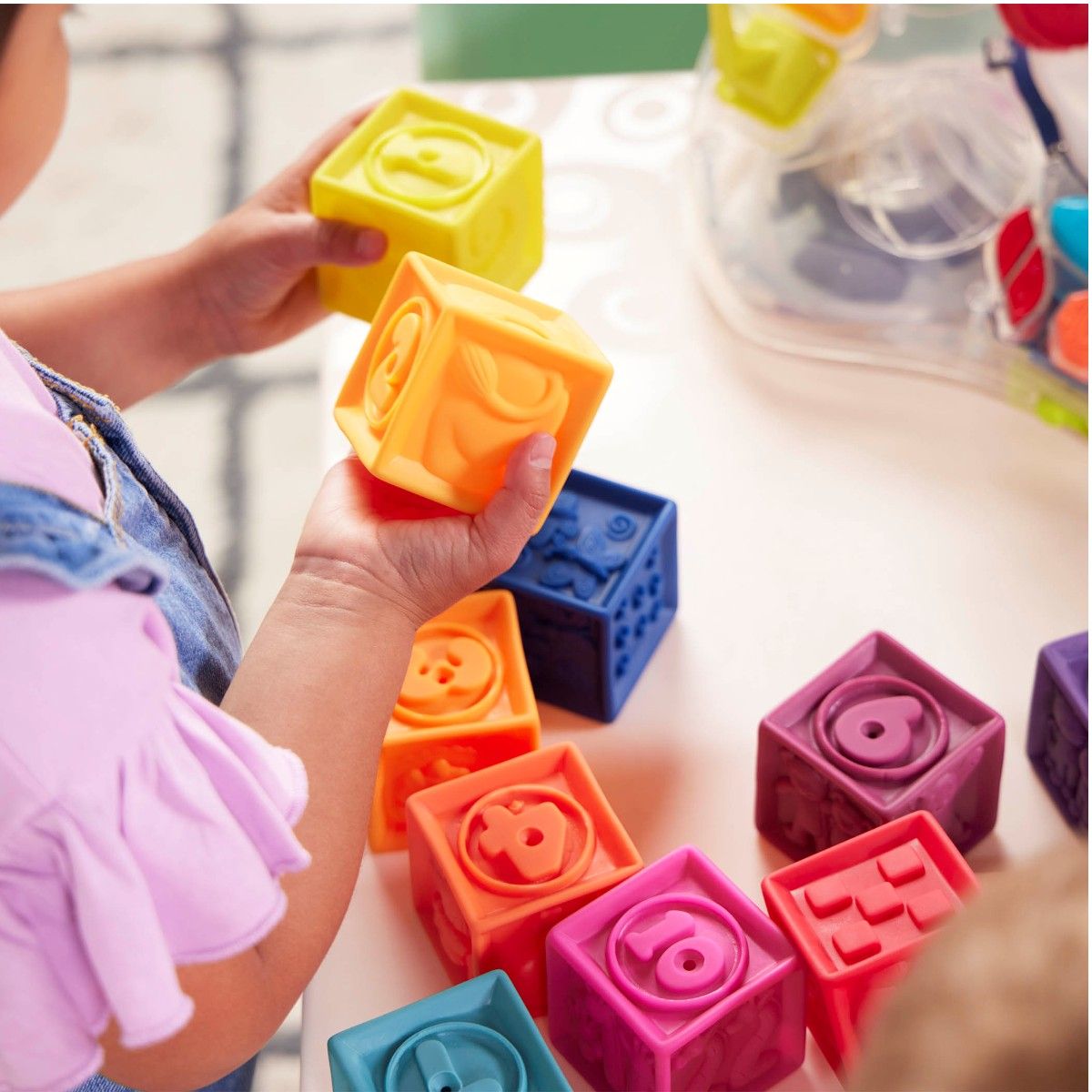 B Toys mjuka byggklossar, One Two Squeeze - 10 st.