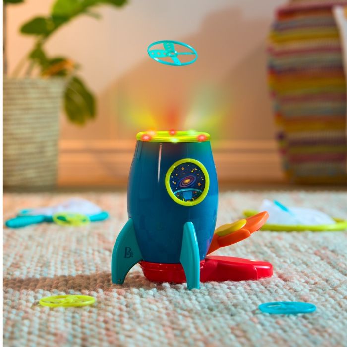 B Toys Raket med uppskjutning, fånga skivor med ketcher