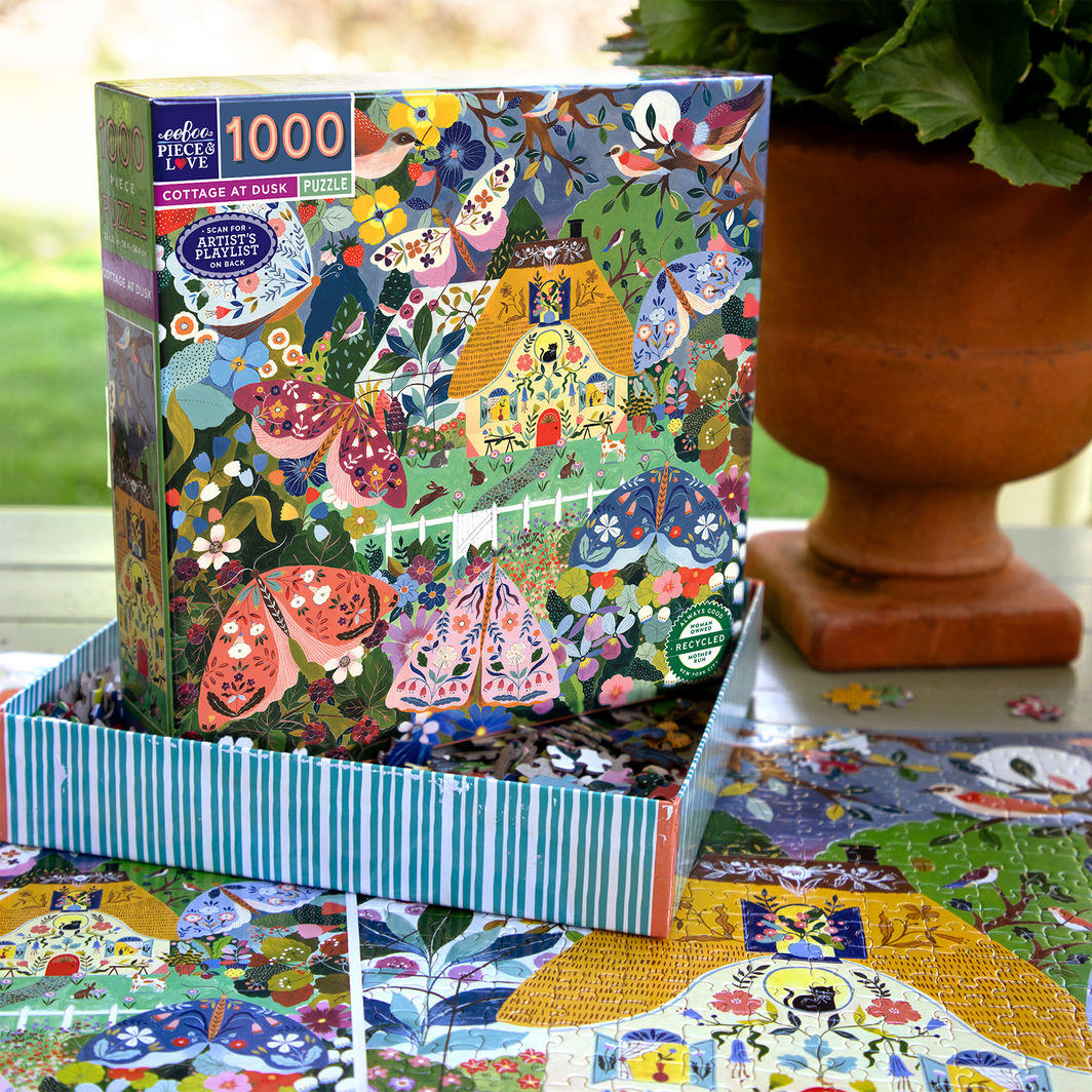 eeBoo - Pussel 1000 bitar - Stuga i skymningen