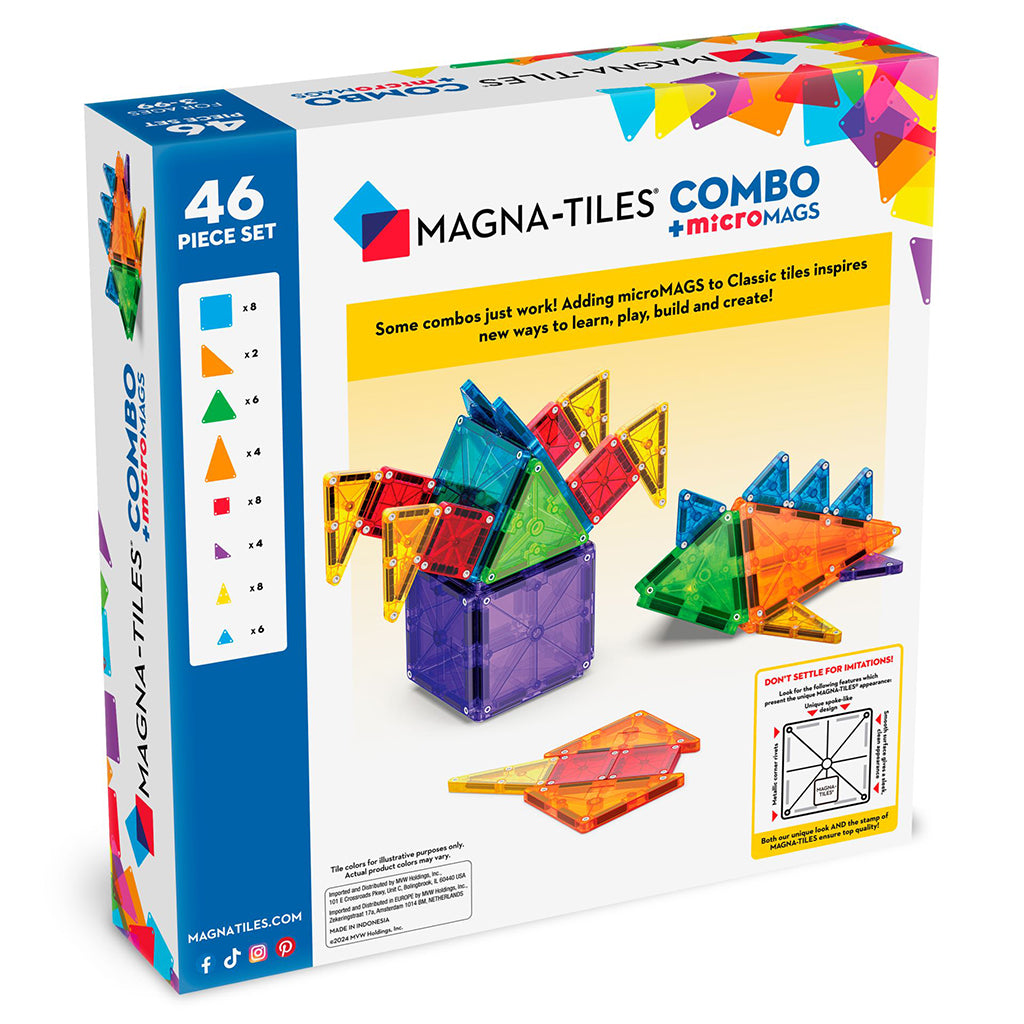 Magna-Tiles MicroMags Combo, Magnetiskt byggset med 46 delar