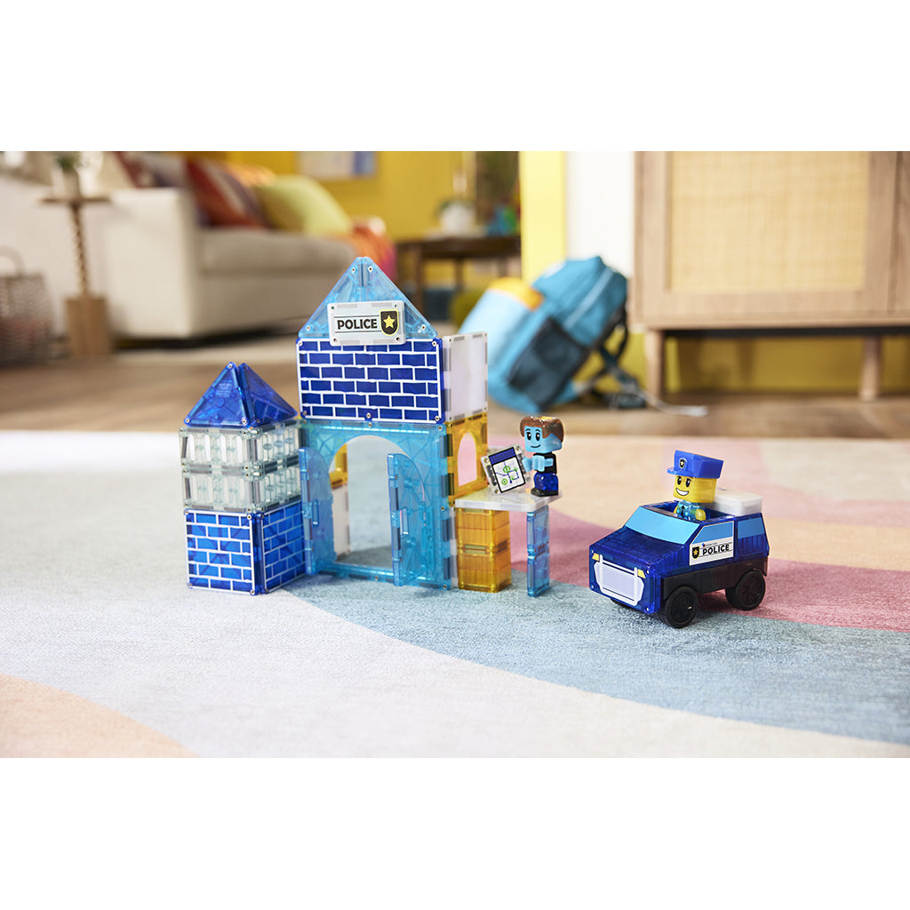 Magna-Tiles Magnetiskt byggset, Polisstation 36 delar