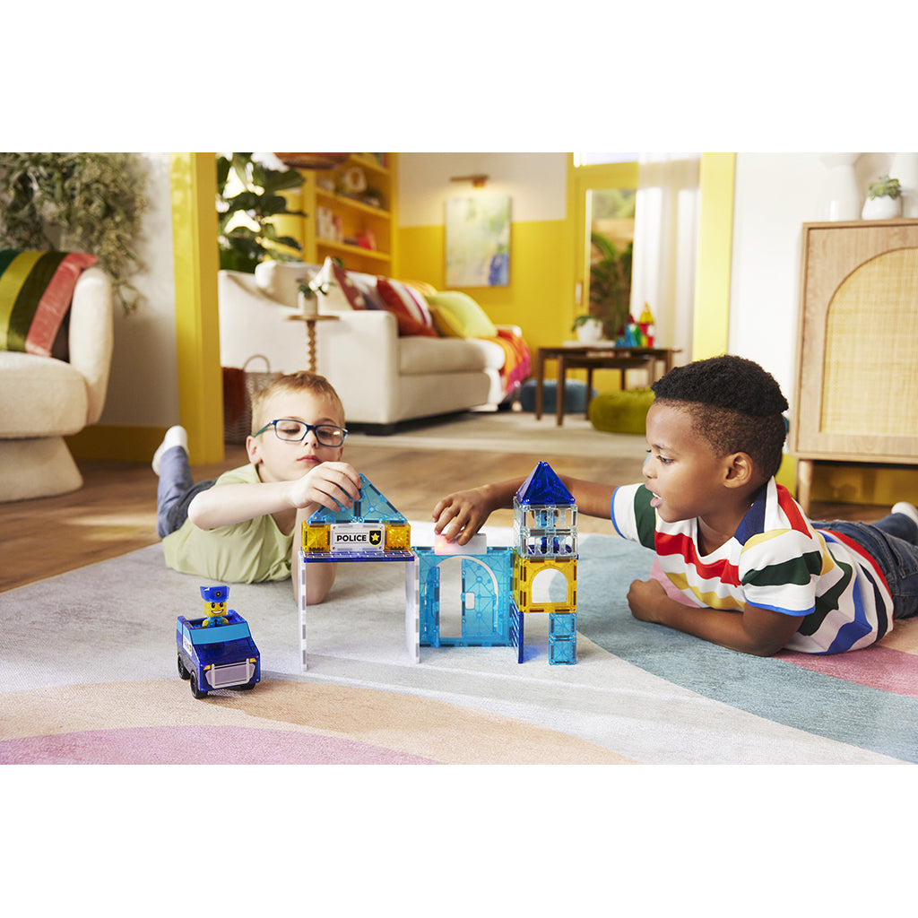 Magna-Tiles Magnetiskt byggset, Polisstation 36 delar