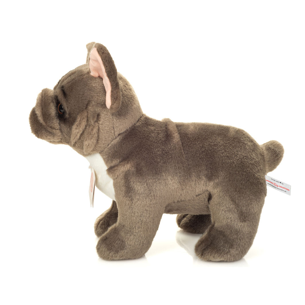 Teddy Hermann bamse, Stående fransk bulldog, grå – 30 cm