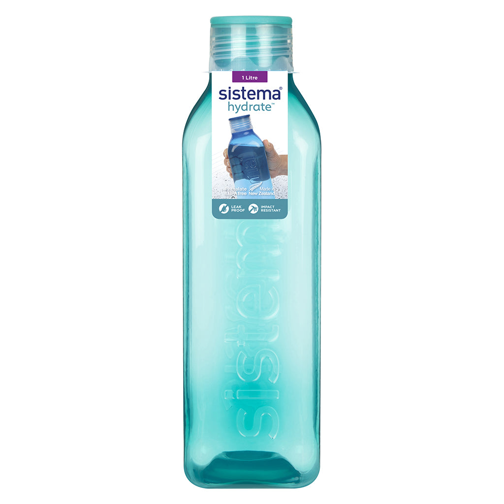 Sistema dricksflaska, Square bottle, 1 L - Minty teal