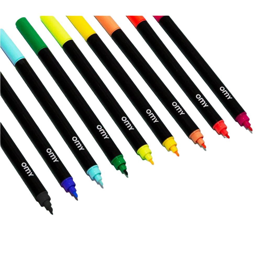 Omy tuschpennor, Box med 100 dubbelsidiga tuschpennor