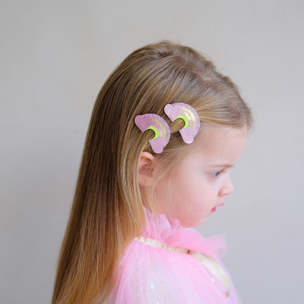 Mimi & Lula 2 hårspännen, Rainbow My Little Unicorn
