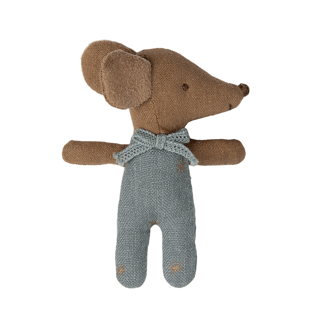 Maileg Sove/vågen baby mus i tändsticksask - Blå