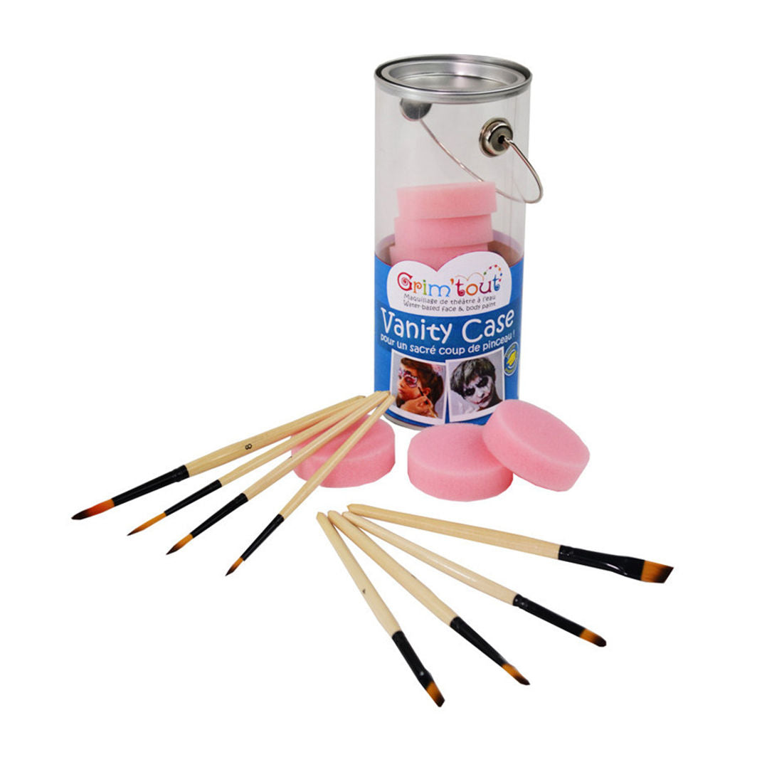 Grim Tout barnmakeup-tillbehör, Penslar och svampar