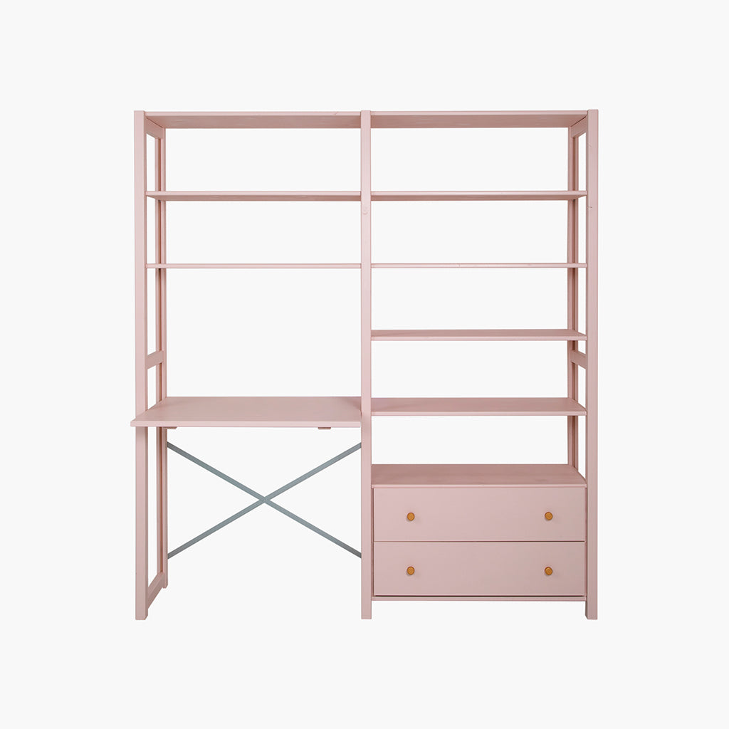 By Aulum Agger Deluxe steghylla med skrivbord, H: 198 x B: 163 cm - Blush